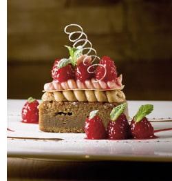 Schokokuchen mit Himbeeren und Olivenölganache