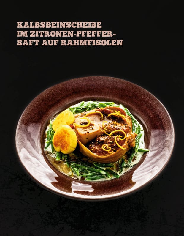 Kalbsbeinscheibe im Zitronen-Pfeffersaft 
