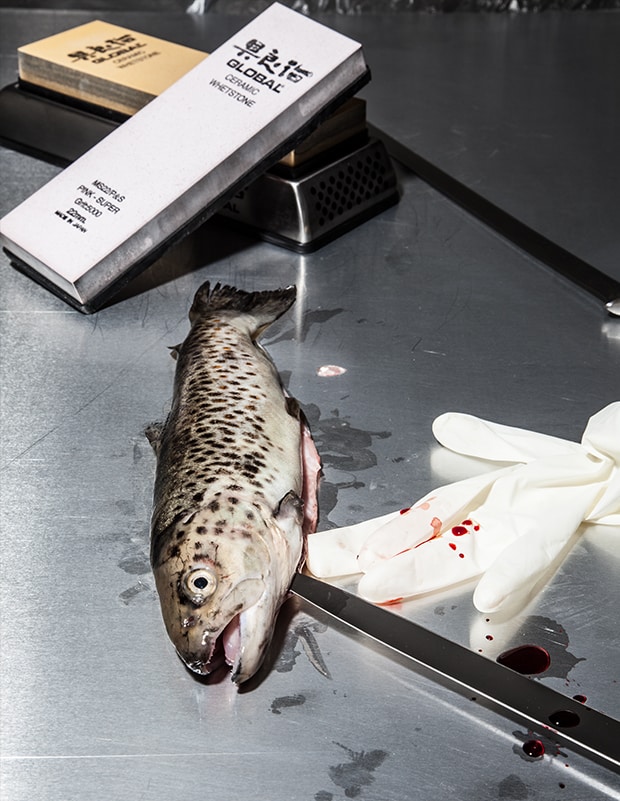 Fisch ein Fisch wird ausgenommen