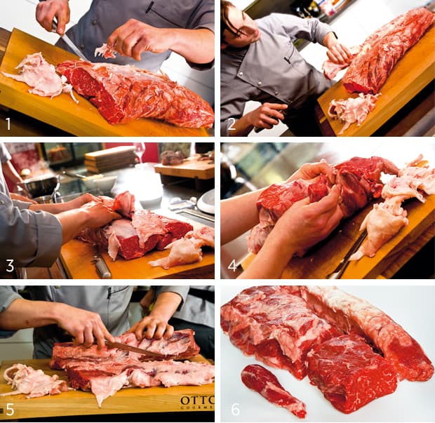 das richtige Auslösen von Ribeye Muskelstücken
