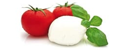 Mozarella und Tomate