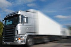 ein LKW in Bewegung